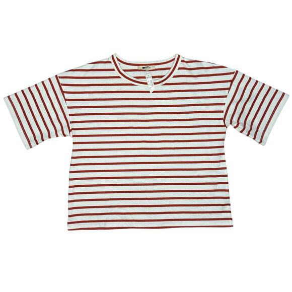 NWT Madewell Everyday Boxy Crop Tee in Stripe Size S - Picture 3 of 6